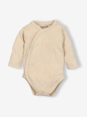 Zdjęcie produktu Body niemowlęce z bawełny organicznej beżowe długi rękaw NINI
