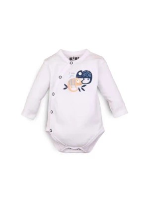 Zdjęcie produktu Body niemowlęce z bawełny organicznej dla chłopca białe  5T43AV NINI