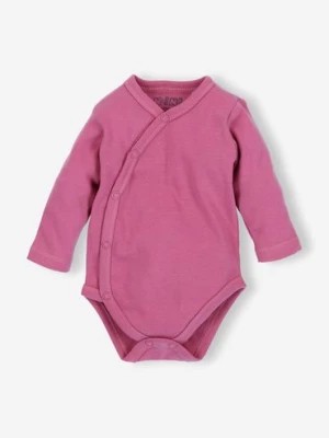 Zdjęcie produktu Body niemowlece z bawelny organicznej dla dziewczynki fioletowe długi rękaw NINI