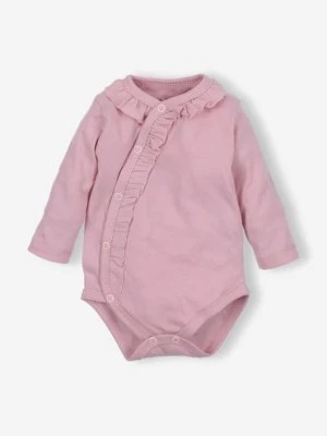 Zdjęcie produktu Body niemowlęce kopertowe z bawełny organicznej - fioletowe NINI