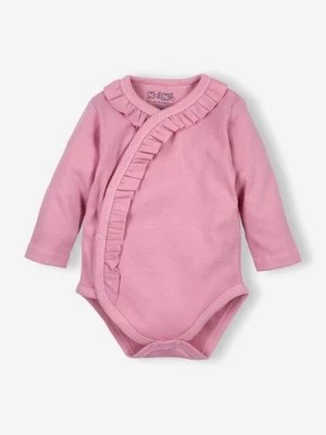 Zdjęcie produktu Body niemowlęce kopertowe z bawełny organicznej - różowe NINI