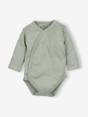 Zdjęcie produktu Body niemowlęce z bawełny organicznej kolor oliwkowy długi rękaw NINI