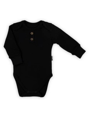 Zdjęcie produktu Body polo bawełniane niemowlęce z długim rękawem czarne Nicol