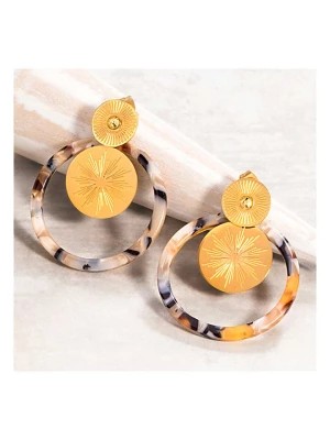 Zdjęcie produktu MENTHE À L'O Pozłacane kolczyki-wkrętki z kryształami rozmiar: onesize