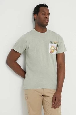 Zdjęcie produktu Bomboogie t-shirt bawełniany męski kolor zielony z nadrukiem TM8418TJSG4