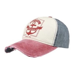 Zdjęcie produktu Bordowa czapka z daszkiem baseballówka vintage uniwersalna czerwony Merg