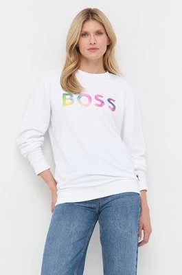 Zdjęcie produktu BOSS bluza bawełniana 50477836 damska kolor biały z nadrukiem