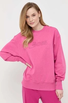 Zdjęcie produktu BOSS bluza bawełniana damska kolor różowy melanżowa