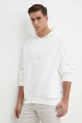 Zdjęcie produktu BOSS bluza bawełniana męska kolor biały z kapturem gładka 50512157
