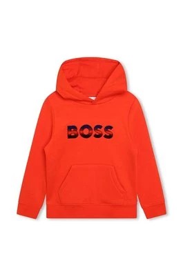 Zdjęcie produktu BOSS bluza dziecięca kolor czerwony z kapturem z nadrukiem