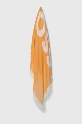 Zdjęcie produktu BOSS chusta z domieszką wełny kolor pomarańczowy