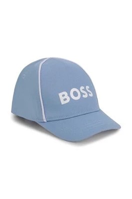 Zdjęcie produktu BOSS czapka bawełniana dziecięca kolor niebieski z aplikacją