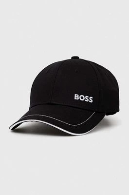 Zdjęcie produktu BOSS czapka z daszkiem bawełniana BOSS GREEN kolor czarny gładka 50492716