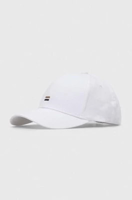 Zdjęcie produktu BOSS czapka z daszkiem bawełniana kolor biały gładka 50495128
