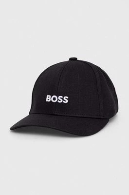 Zdjęcie produktu BOSS czapka z daszkiem bawełniana kolor czarny z aplikacją 50495121
