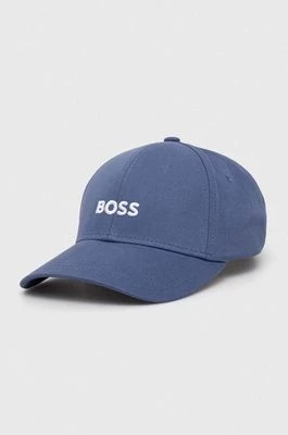 Zdjęcie produktu BOSS czapka z daszkiem bawełniana kolor fioletowy z aplikacją 50495121