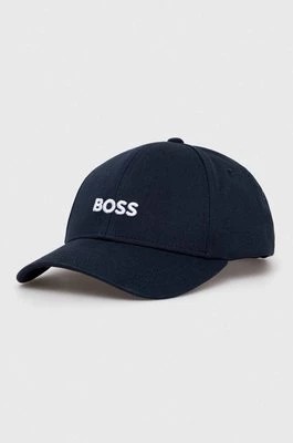 Zdjęcie produktu BOSS czapka z daszkiem bawełniana kolor niebieski z aplikacją 50495121
