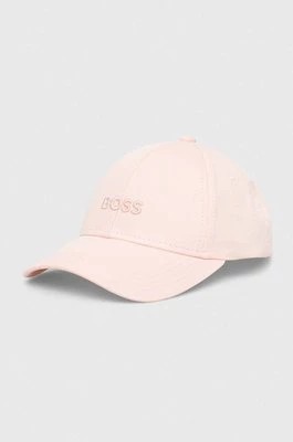 Zdjęcie produktu BOSS czapka z daszkiem bawełniana kolor różowy gładka 50495441