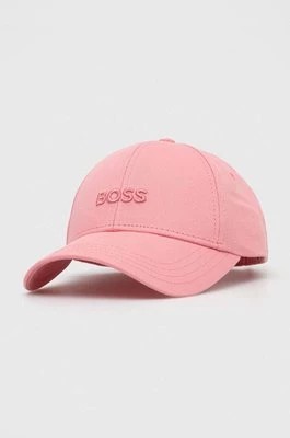 Zdjęcie produktu BOSS czapka z daszkiem bawełniana kolor różowy z aplikacją 50495441