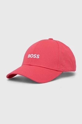 Zdjęcie produktu BOSS czapka z daszkiem bawełniana kolor różowy z aplikacją 50495121