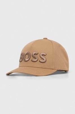 Zdjęcie produktu BOSS czapka z daszkiem kolor beżowy z aplikacją