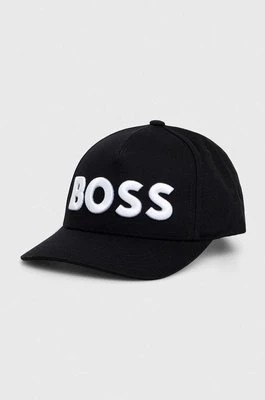 Zdjęcie produktu BOSS czapka z daszkiem kolor czarny z aplikacją
