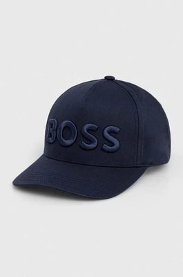 Zdjęcie produktu BOSS czapka z daszkiem kolor granatowy z aplikacją