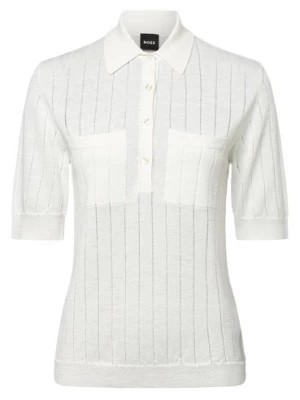 Zdjęcie produktu BOSS Damska koszulka polo z zawartością lnu - Flicity Kobiety biały jednolity,