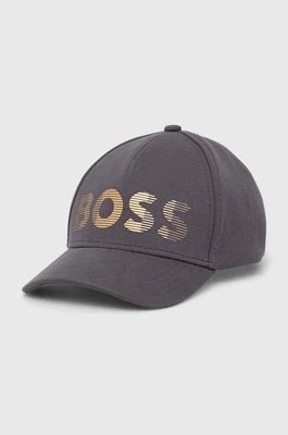 Zdjęcie produktu Boss Green czapka z daszkiem kolor szary z nadrukiem