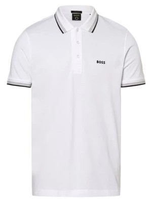 Zdjęcie produktu BOSS Green Męska koszulka polo Mężczyźni Bawełna biały jednolity,