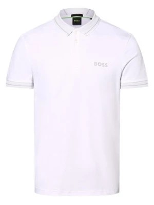 Zdjęcie produktu BOSS Green Męska koszulka polo - Paule 1 Mężczyźni Bawełna biały jednolity,