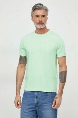 Zdjęcie produktu Boss Green t-shirt bawełniany męski kolor zielony gładki 50515620