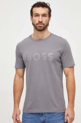 Zdjęcie produktu Boss Green t-shirt męski kolor szary z nadrukiem