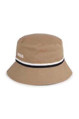 Zdjęcie produktu BOSS kapelusz dwustronny bawełniany dziecięcy kolor beżowy bawełniany