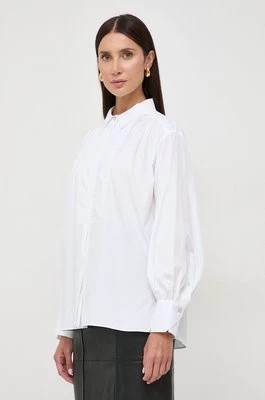 Zdjęcie produktu BOSS koszula bawełniana damska kolor biały regular z kołnierzykiem klasycznym