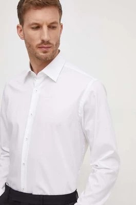 Zdjęcie produktu BOSS koszula bawełniana męska kolor biały regular z kołnierzykiem klasycznym