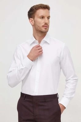 Zdjęcie produktu BOSS koszula bawełniana męska kolor biały slim z kołnierzykiem klasycznym