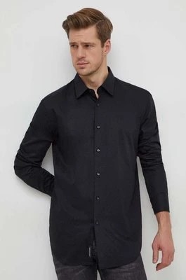 Zdjęcie produktu BOSS koszula bawełniana męska kolor czarny regular z kołnierzykiem klasycznym 50473310