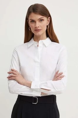 Zdjęcie produktu BOSS koszula damska kolor biały slim z kołnierzykiem klasycznym
