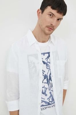 Zdjęcie produktu BOSS koszula lniana BOSS ORANGE kolor biały regular z kołnierzykiem klasycznym 50489344