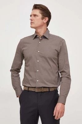 Zdjęcie produktu BOSS koszula męska kolor beżowy slim z kołnierzykiem klasycznym