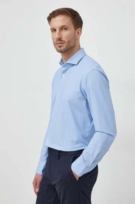 Zdjęcie produktu BOSS koszula męska kolor niebieski regular z kołnierzykiem włoskim 50503097