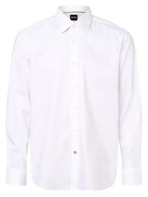 Zdjęcie produktu BOSS Koszula męska łatwa w prasowaniu Mężczyźni Regular Fit Bawełna biały jednolity kołnierzyk kent,