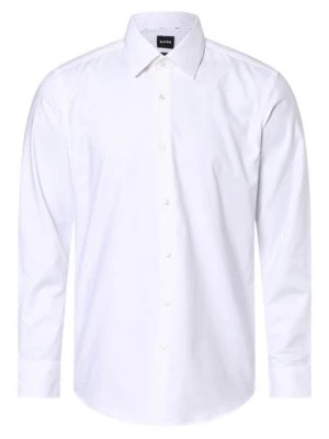 Zdjęcie produktu BOSS Koszula męska łatwa w prasowaniu Mężczyźni Slim Fit Bawełna biały wypukły wzór tkaniny kołnierzyk kent,