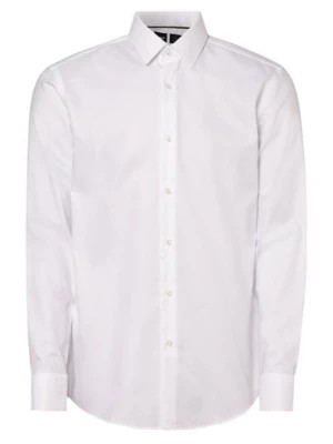 Zdjęcie produktu BOSS Koszula męska Mężczyźni Slim Fit Bawełna biały wypukły wzór tkaniny kołnierzyk kent,