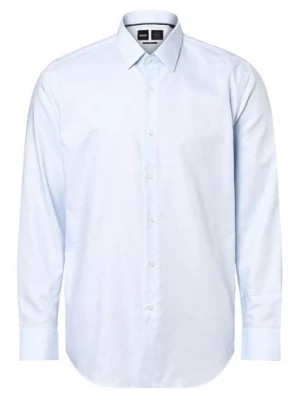Zdjęcie produktu BOSS Koszula męska Mężczyźni Slim Fit Bawełna niebieski wypukły wzór tkaniny kołnierzyk kent,
