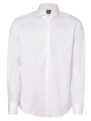Zdjęcie produktu BOSS Koszula męska z wywijanymi mankietami Mężczyźni Regular Fit Bawełna biały jednolity kołnierzyk włoski,