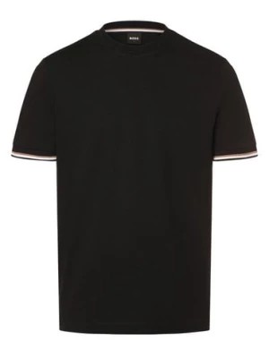 Zdjęcie produktu BOSS Koszulka męska - Thompson 04 Mężczyźni Bawełna czarny jednolity,
