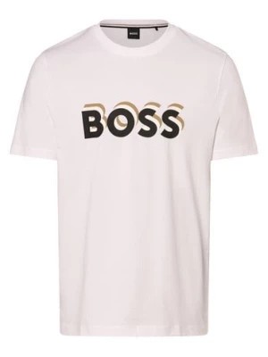 Zdjęcie produktu BOSS Koszulka męska - Tiburt 427 Mężczyźni Bawełna biały nadruk,
