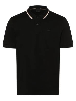 Zdjęcie produktu BOSS Męska koszulka polo Mężczyźni Bawełna czarny jednolity,